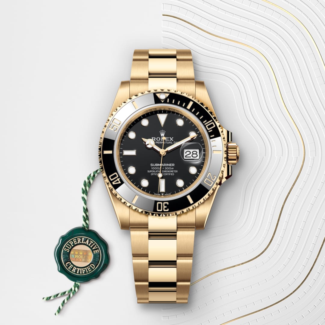 rolex Submariner in 18 ct yellow gold, M126618LN-0002 - Globaltimepieces