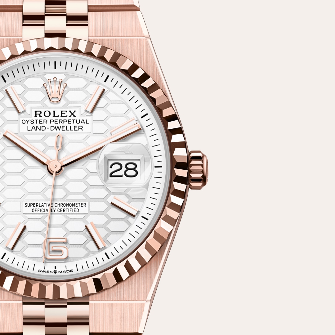 rolex Land-Dweller in 18 ct Everose gold, M127235-0001 - Globaltimepieces