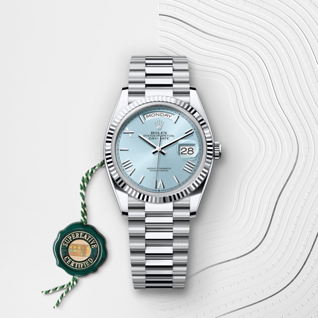 rolex Day-Date in Platinum, M128236-0018 - Globaltimepieces