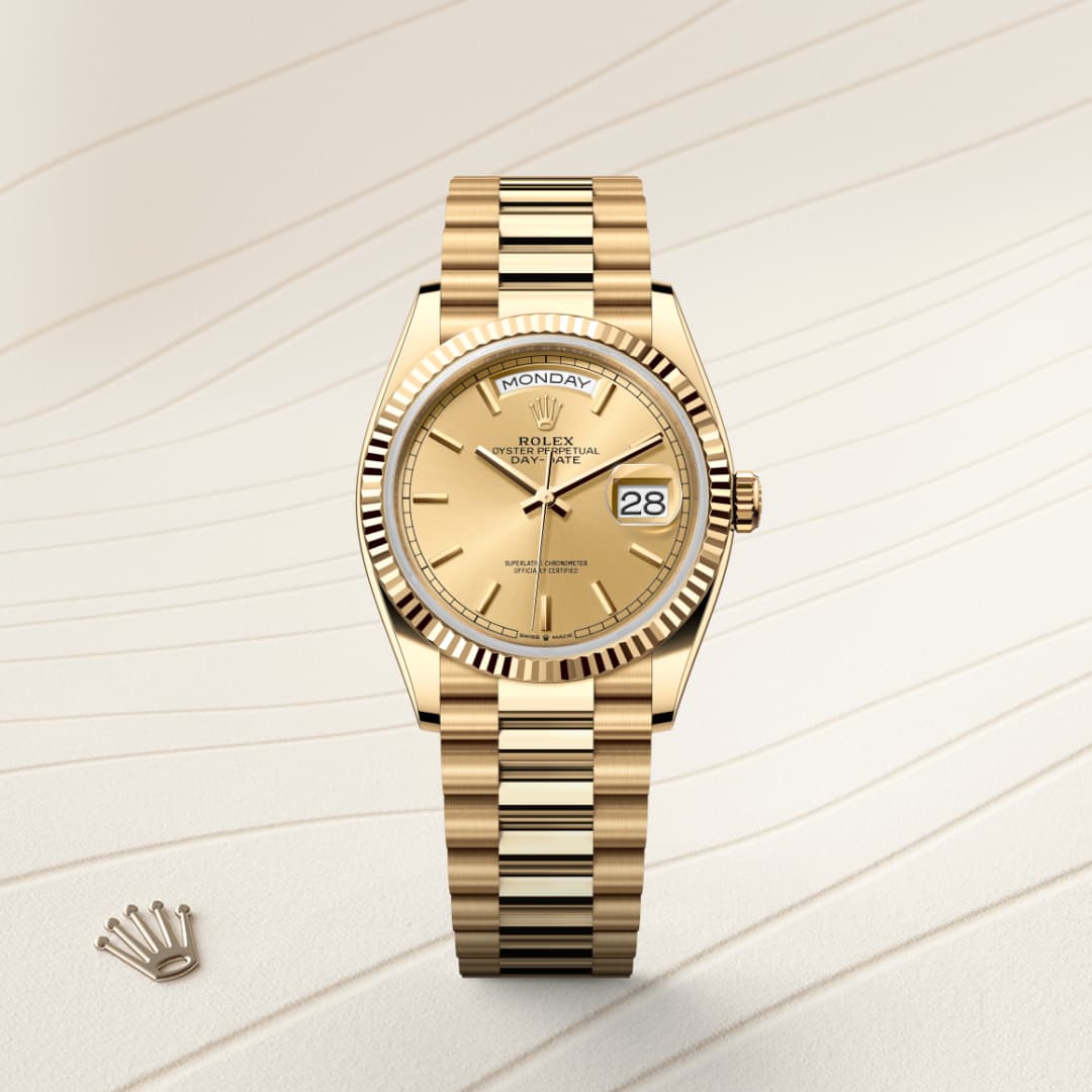 rolex Day-Date in 18 ct yellow gold, M128238-0045 - Globaltimepieces