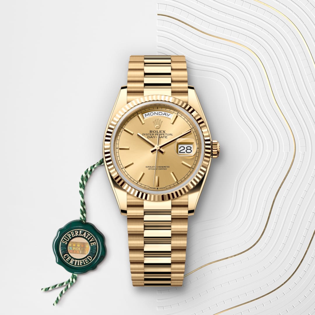 rolex Day-Date in 18 ct yellow gold, M128238-0045 - Globaltimepieces