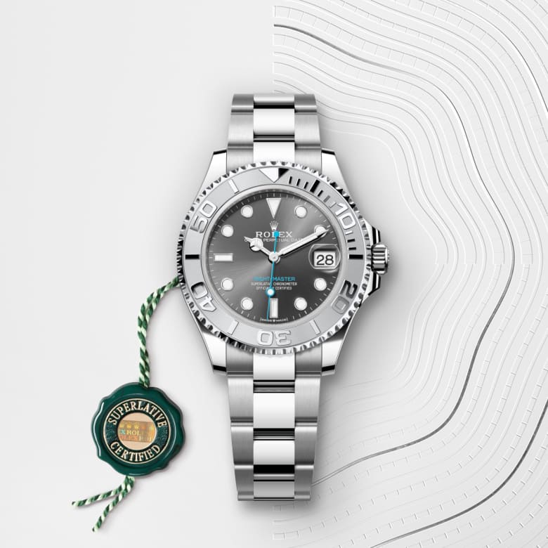 rolex Yacht-Master in Rolesium - combination of Oystersteel and platinum, M268622-0002 - Globaltimepieces
