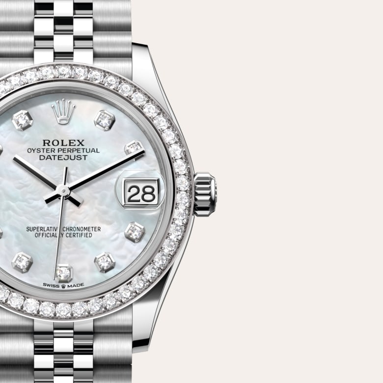 rolex Datejust in White Rolesor - combination of Oystersteel and white gold, M278384RBR-0008 - Globaltimepieces