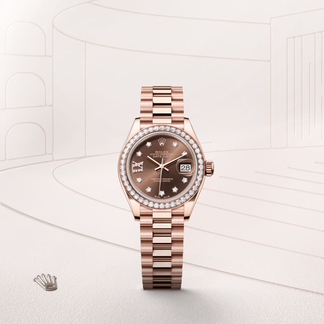 rolex Lady-Datejust in 18 ct Everose gold, M279135RBR-0001 - Globaltimepieces