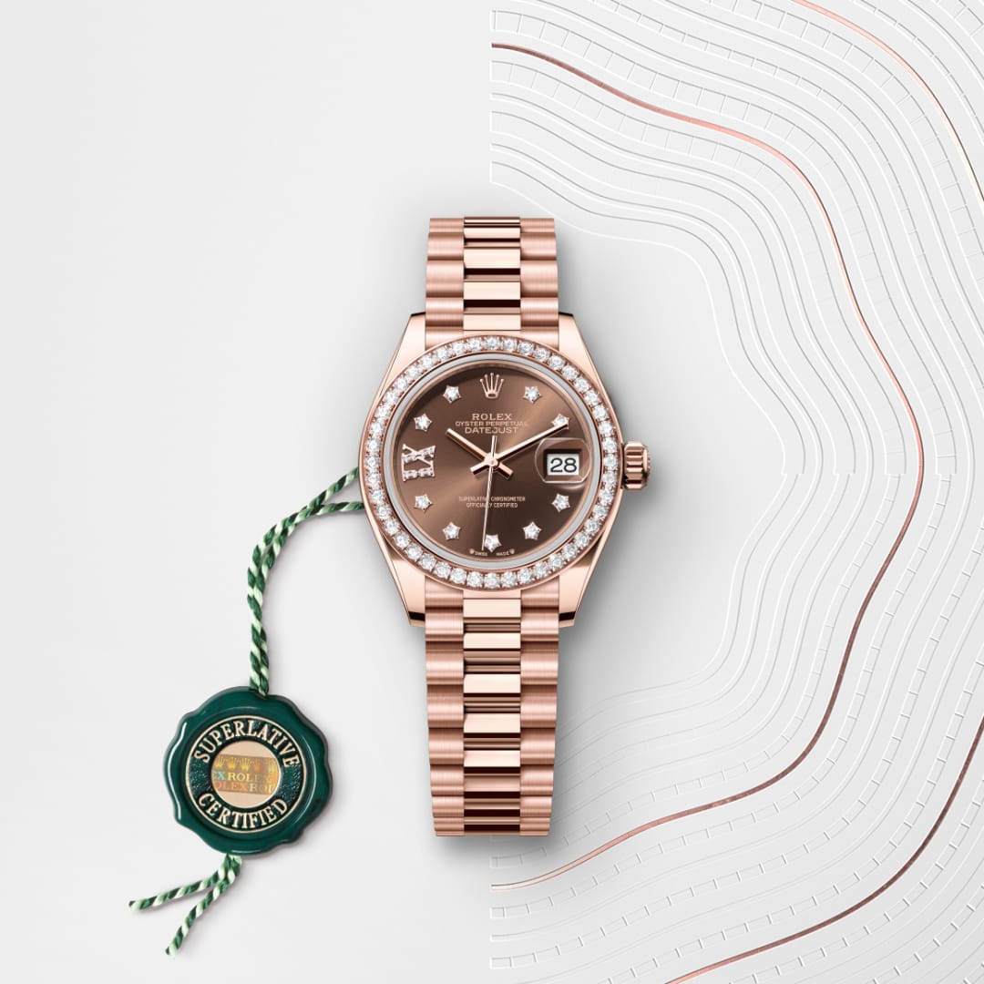 rolex Lady-Datejust in 18 ct Everose gold, M279135RBR-0001 - Globaltimepieces