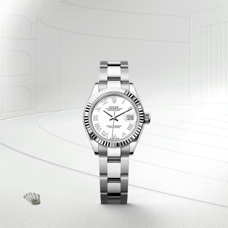 rolex Lady-Datejust in White Rolesor - combination of Oystersteel and white gold, M279174-0020 - Globaltimepieces