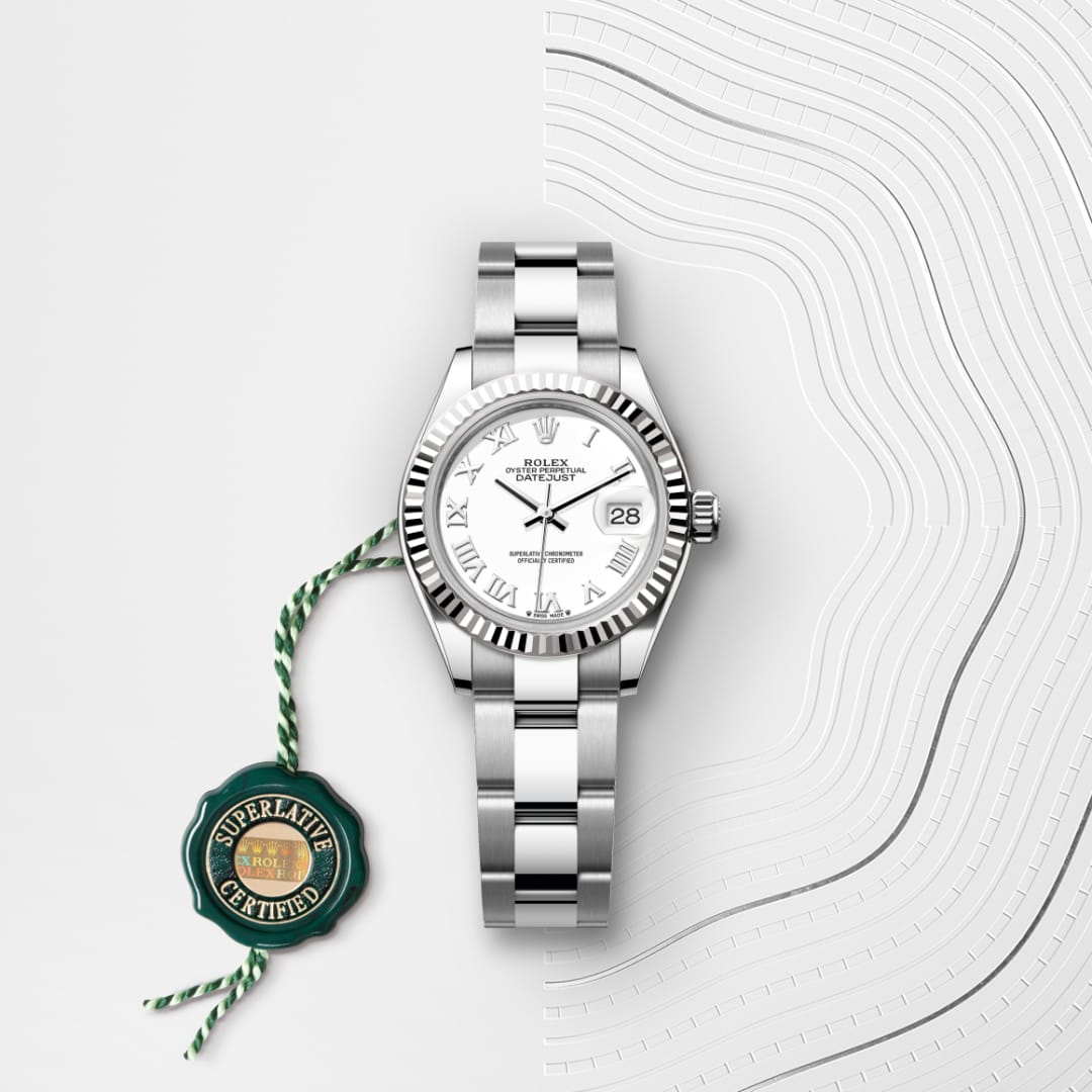 rolex Lady-Datejust in White Rolesor - combination of Oystersteel and white gold, M279174-0020 - Globaltimepieces